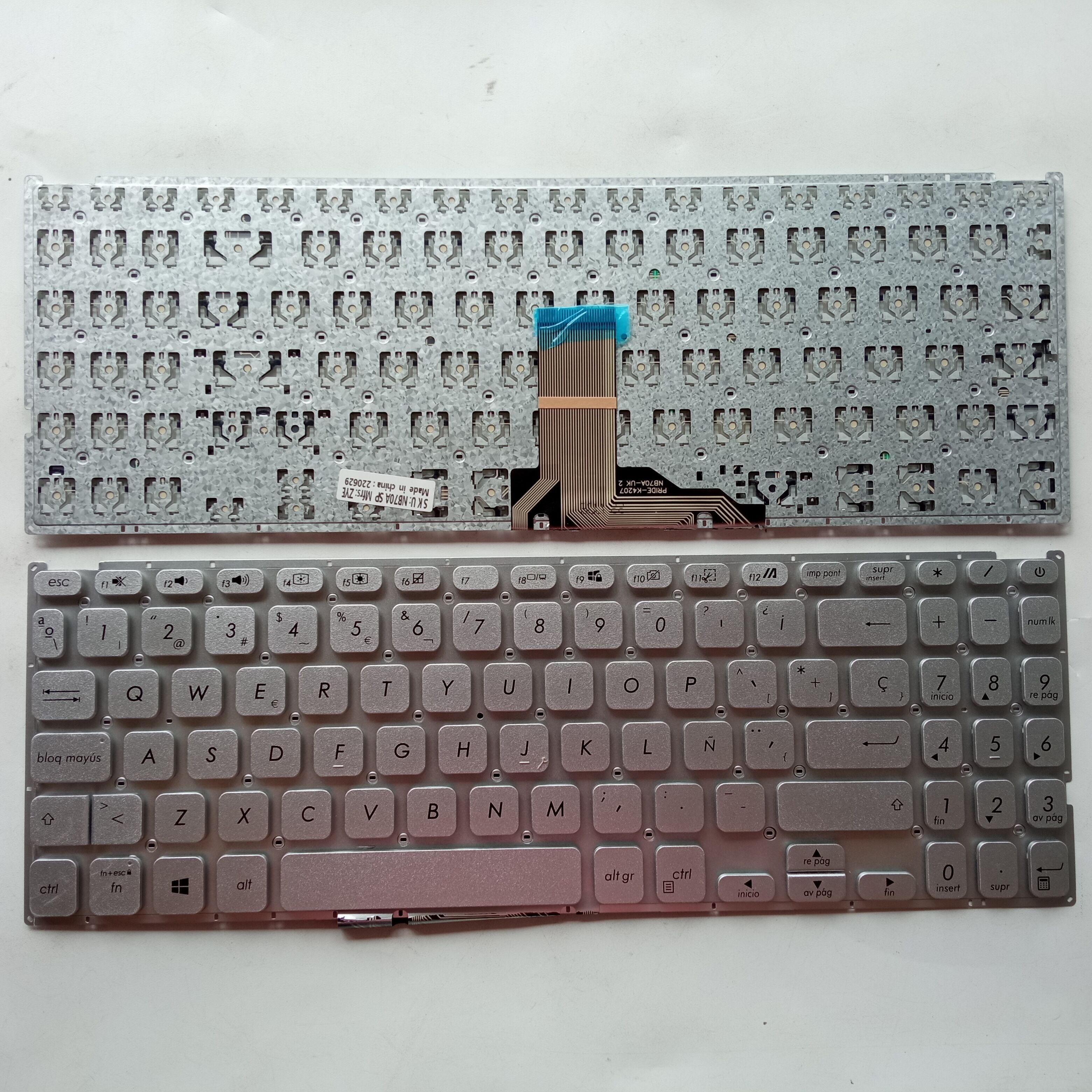 Picture of New Replacement Laptop Keyboard For ASUS X509 small carriage return SILVER (OEM) SP Layout